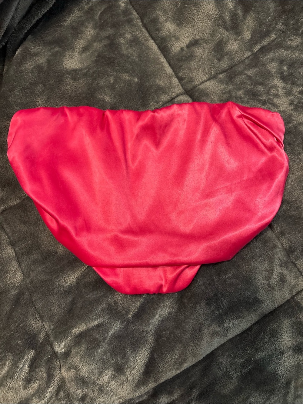 Satin Strapless Corset Crop Top in Bright Pink